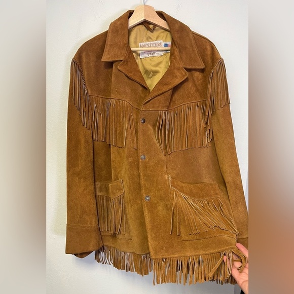 Western Schott Vintage 1970’s Leather Suede Fringe Jacket Made In The USA - Picture 5 of 8